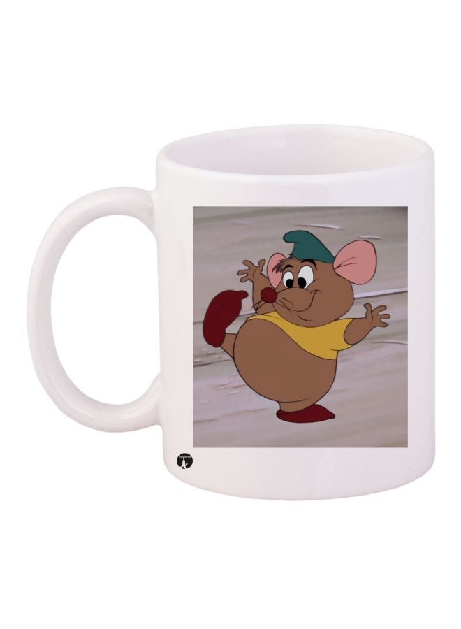 BP Cartoon Printed Coffee Mug White/Brown/Yellow
