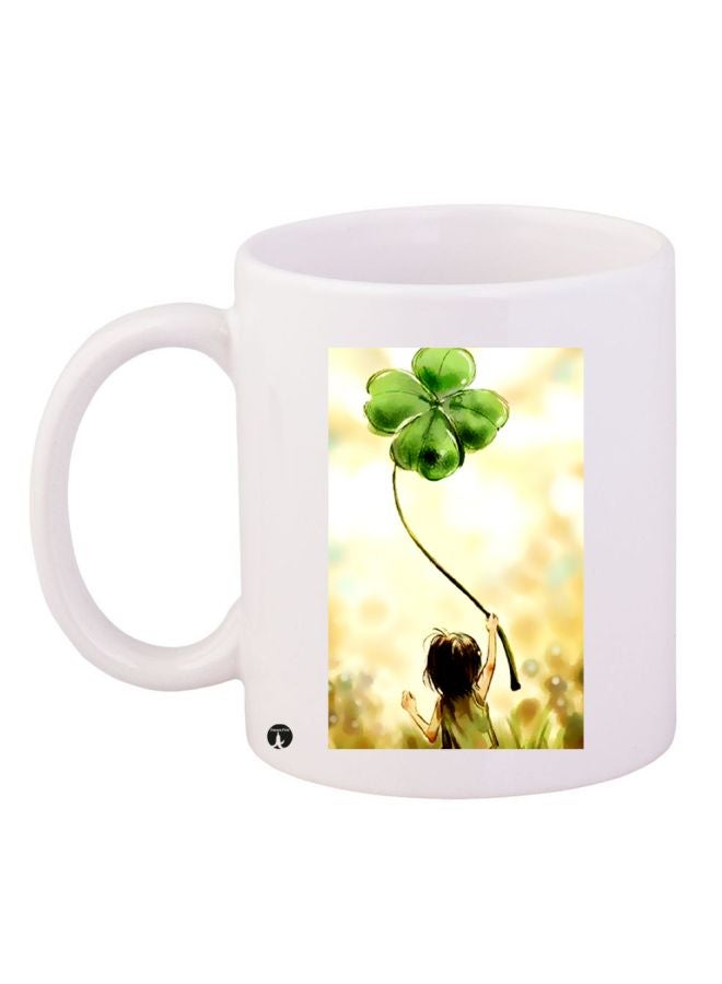 BP Child With Flower Printed Coffee Mug White/Brown/Beige