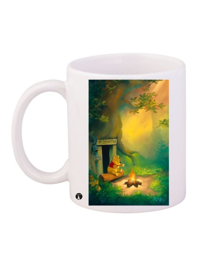 Winnie-The-Pooh Printed Coffee Mug White/Green/Yellow