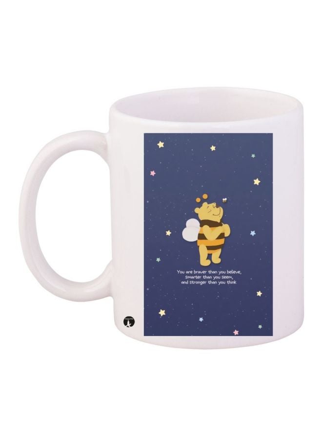 BP Pooh Quote Printed Coffee Mug White/Yellow/Blue