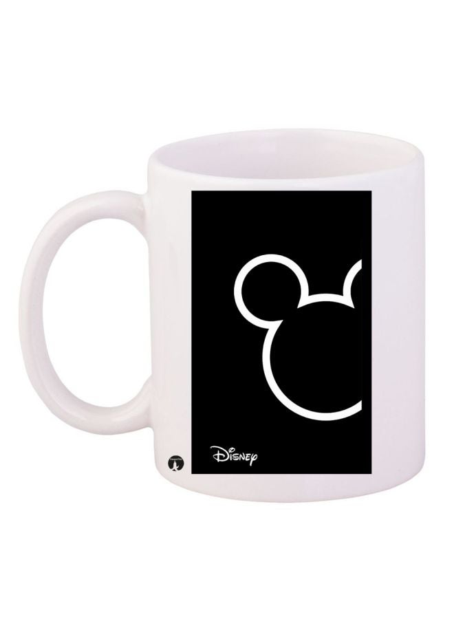 بي بي قدح قهوة بطباعة ميكي ماوس أبيض/ أسود