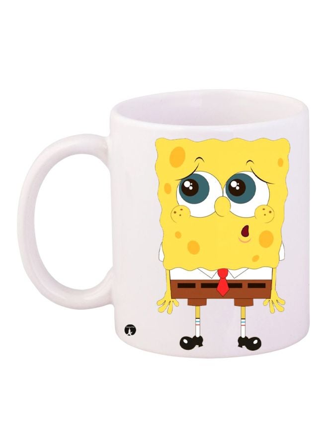 بي بي مج قهوة بطبعة من الرسومات الكرتونية "SpongeBob SquarePants" بني/أصفر/أبيض