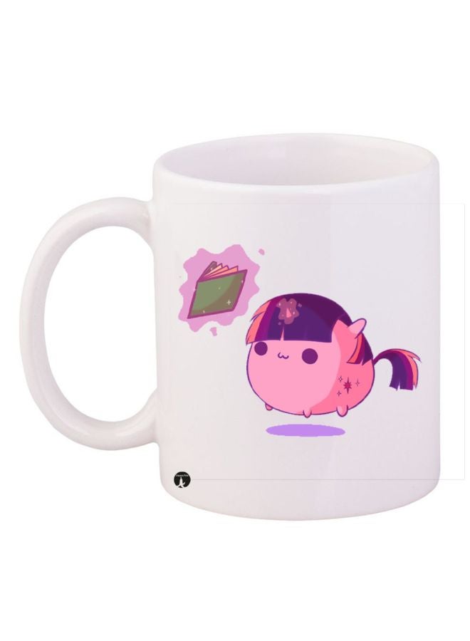 Cartoon Printed Coffee Mug White/Pink/Green