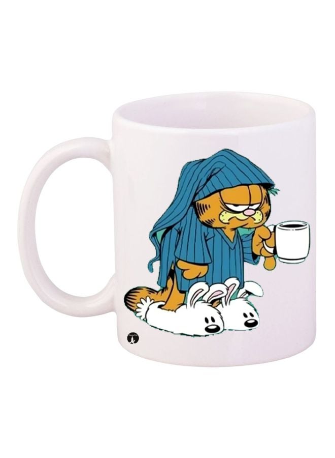 BP Cartoon Printed Coffee Mug White/Blue/Brown