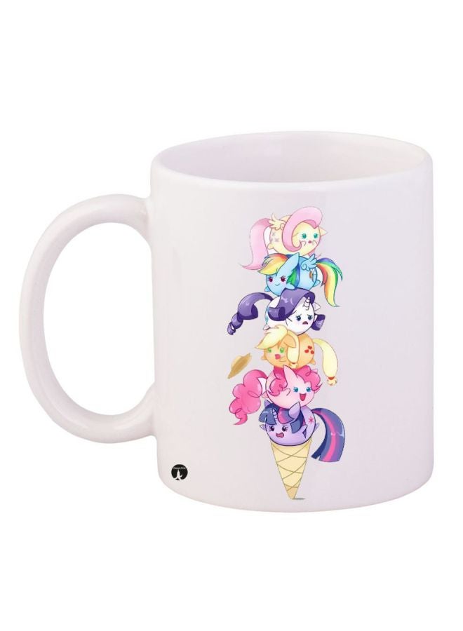 بي بي مج قهوة بطبعة شخصية كارتونية أبيض/وردي/أصفر