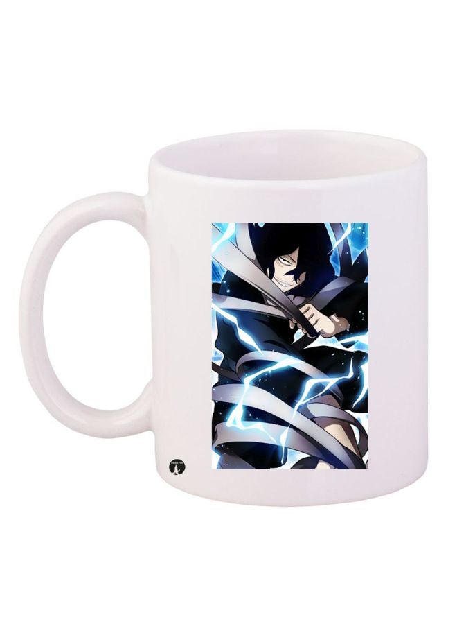 BP Cartoon Printed Coffee Mug White/Blue/Grey