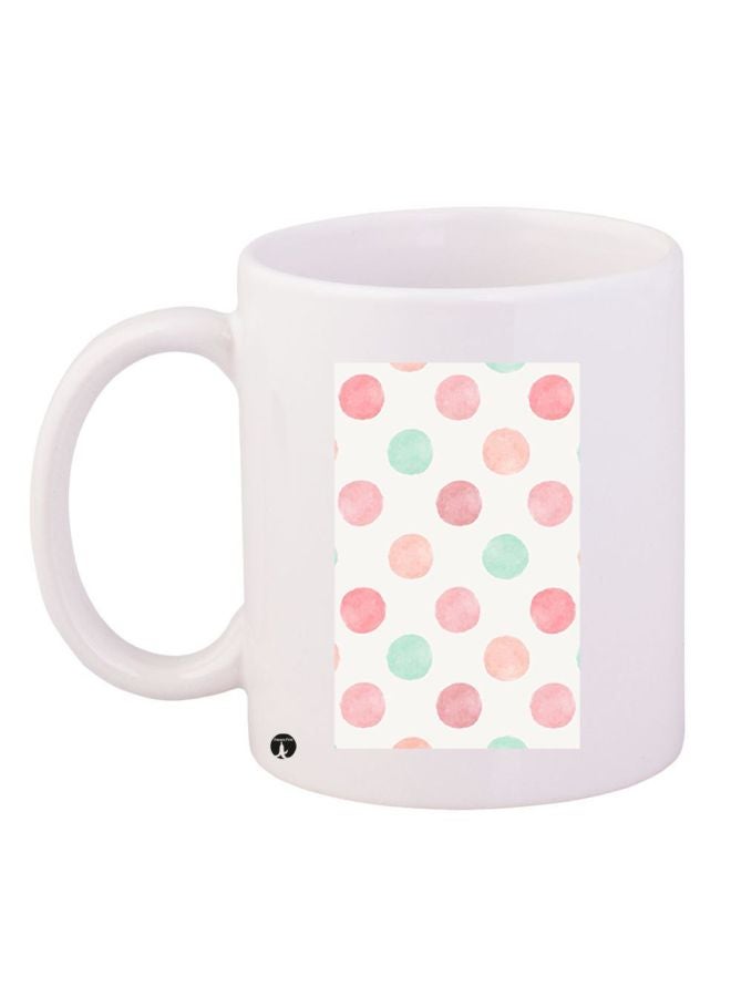 BP Polka Dot Printed Coffee Mug White/Pink/Green