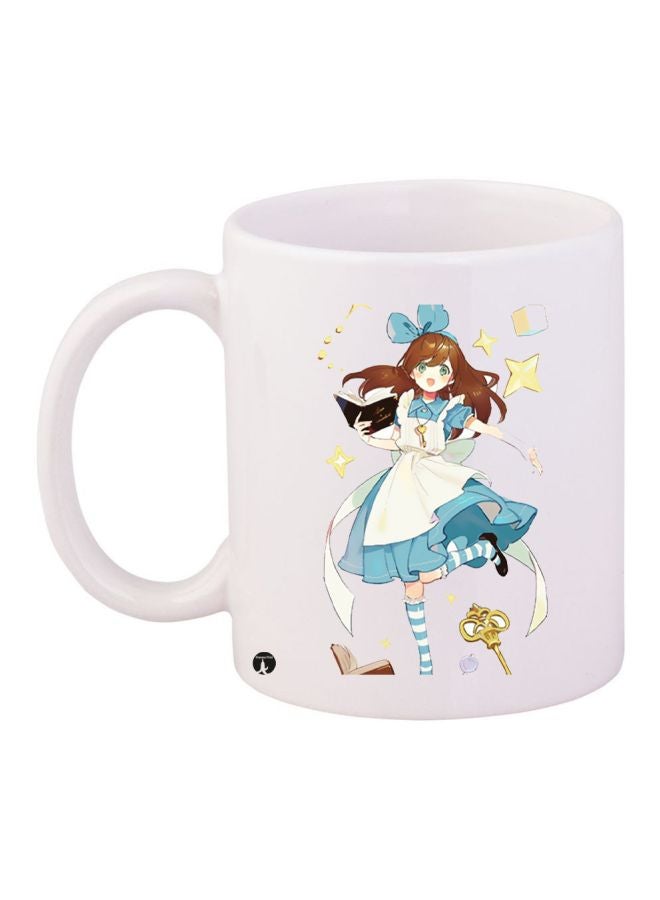 BP Anime Girl Printed Coffee Mug White/Blue/Brown