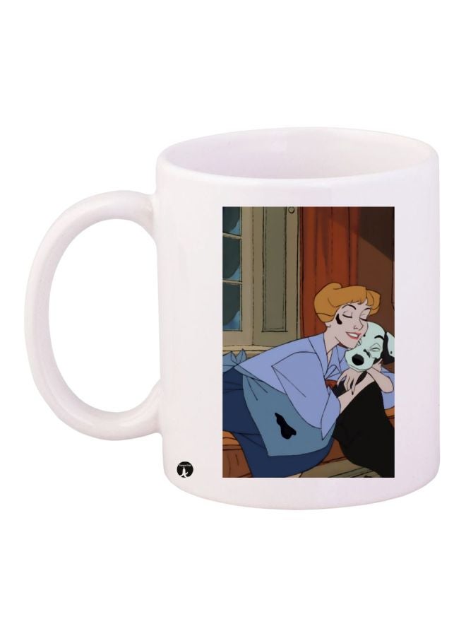 BP Cartoon Printed Coffee Mug White/Blue/Brown