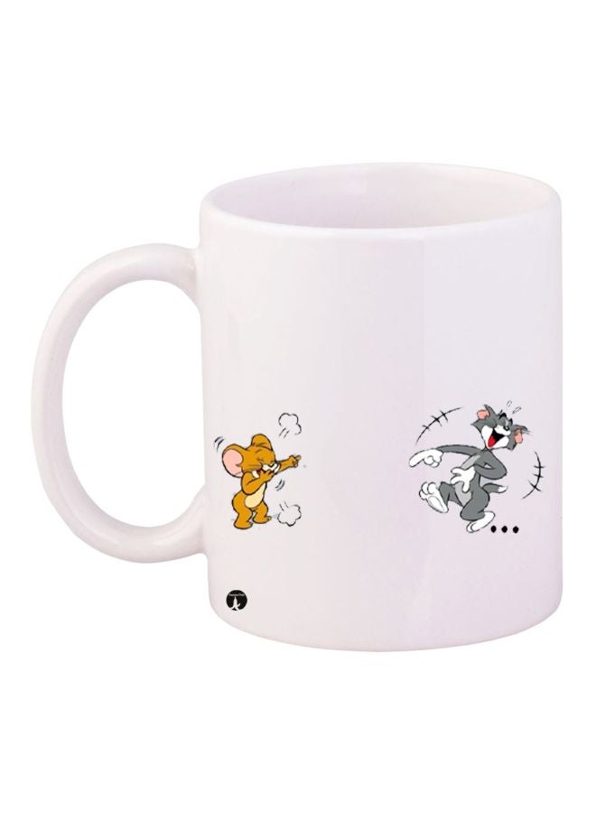 بي بي كوب قهوة بطبعة توم وجيري أبيض/رمادي/أصفر