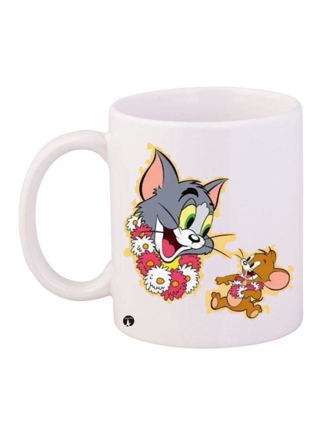 BP Tom And Jerry Printed Coffee Mug White/Grey/Brown