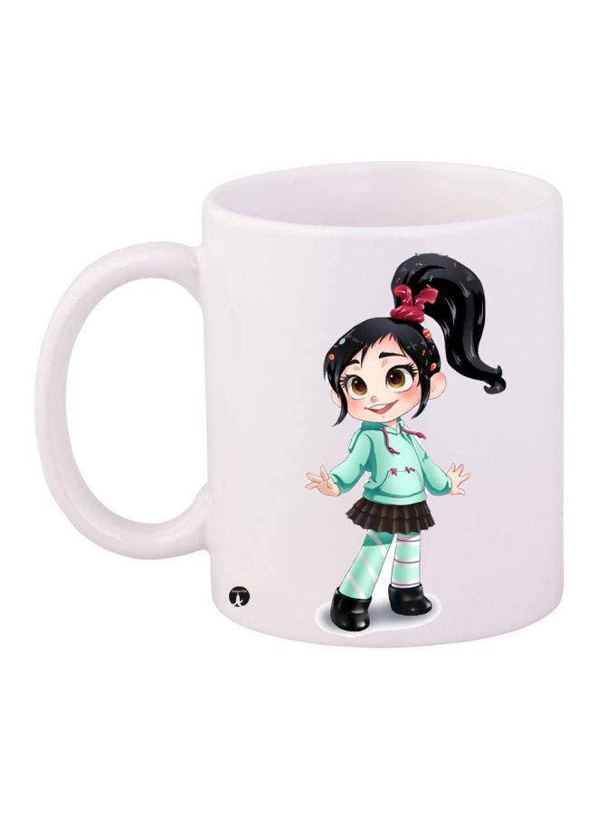 بي بي مج قهوة بطبعة شخصية كارتونية أبيض/ أخضر/ أسود