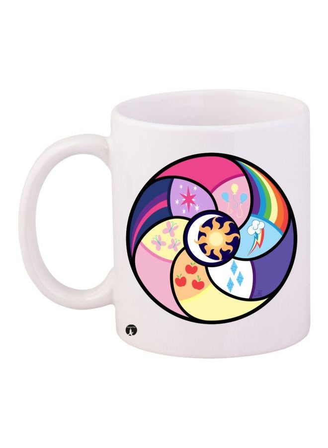 BP Printed Ceramic Coffee Mug White/Yellow/Pink