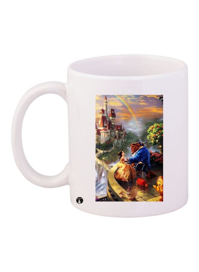 Beauty And The Beast Printed Coffee Mug White/Blue/Yellow