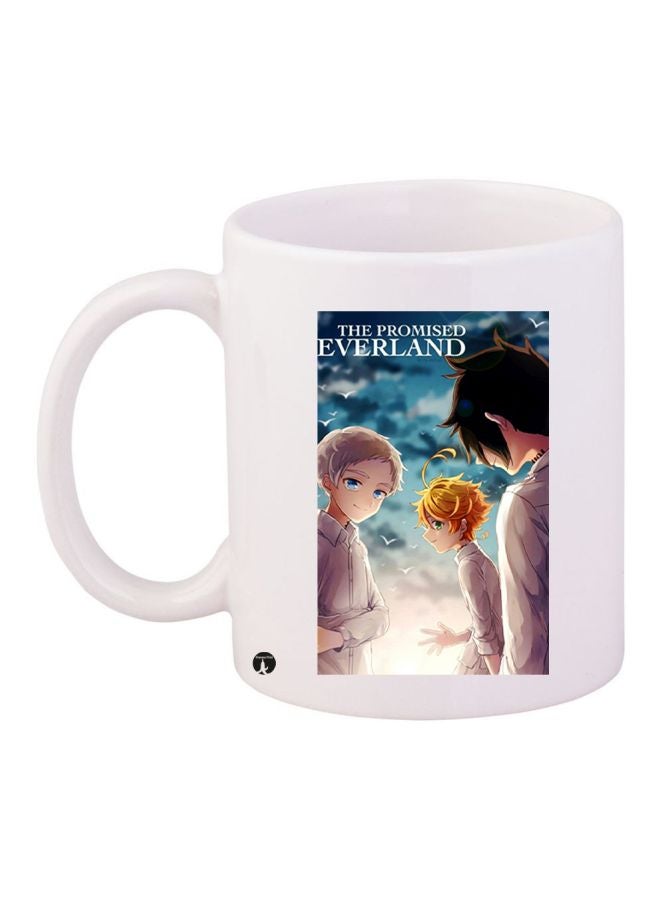 بي بي مج قهوة مطبوع عليه صورة رسوم متحركة أبيض/أزرق/بني