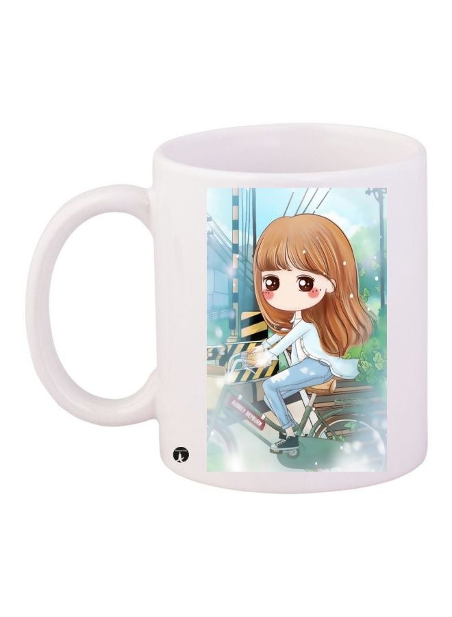 Anime Printed Coffee Mug White/Blue/Brown