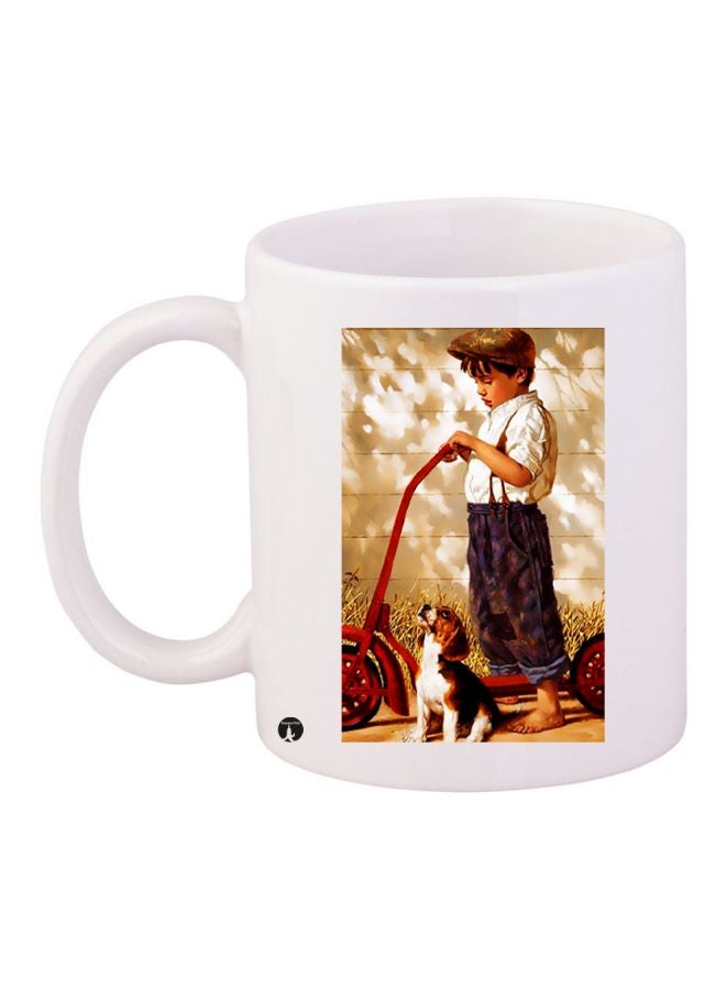 بي بي مج قهوة بطبعة شخصية فتى من الرسوم المتحركة أبيض/بني/أحمر