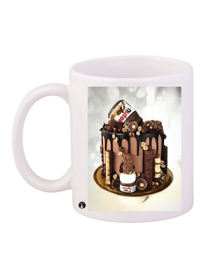 BP Cake Printed Coffee Mug White/Brown/Grey