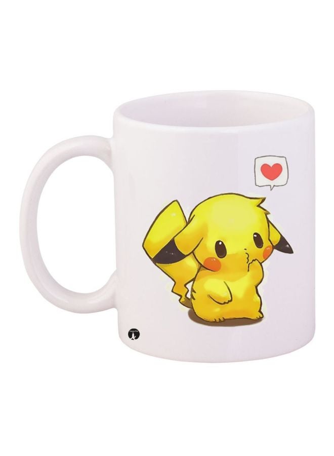 BP Pikachu Printed Coffee Mug White/Yellow/Red 