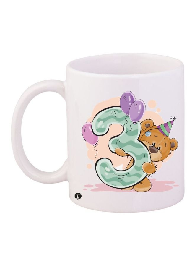 BP Teddy Bear Printed Coffee Mug White/Beige/Green