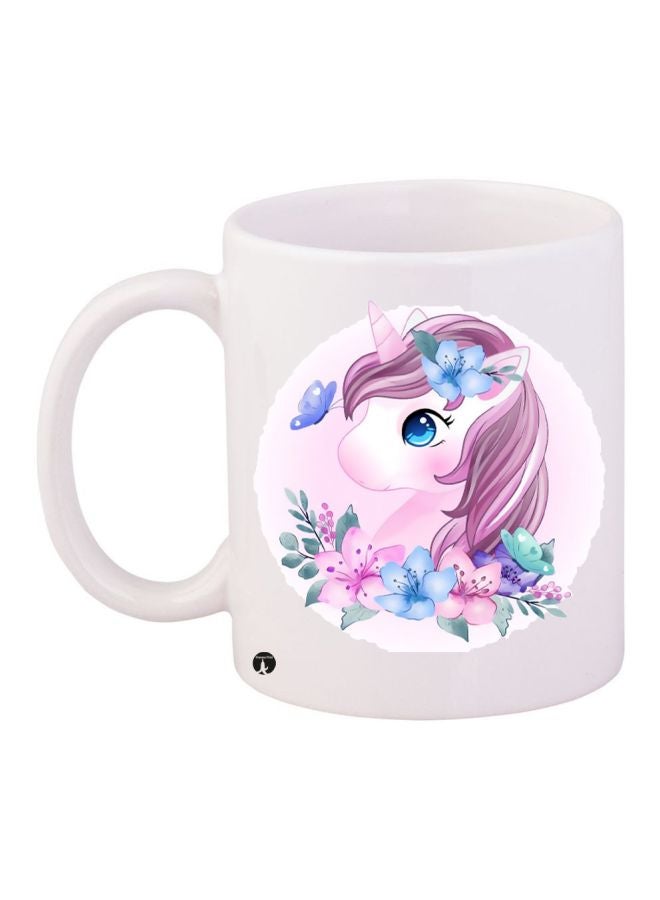 BP Unicorn Printed Coffee Mug White/Pink/Blue