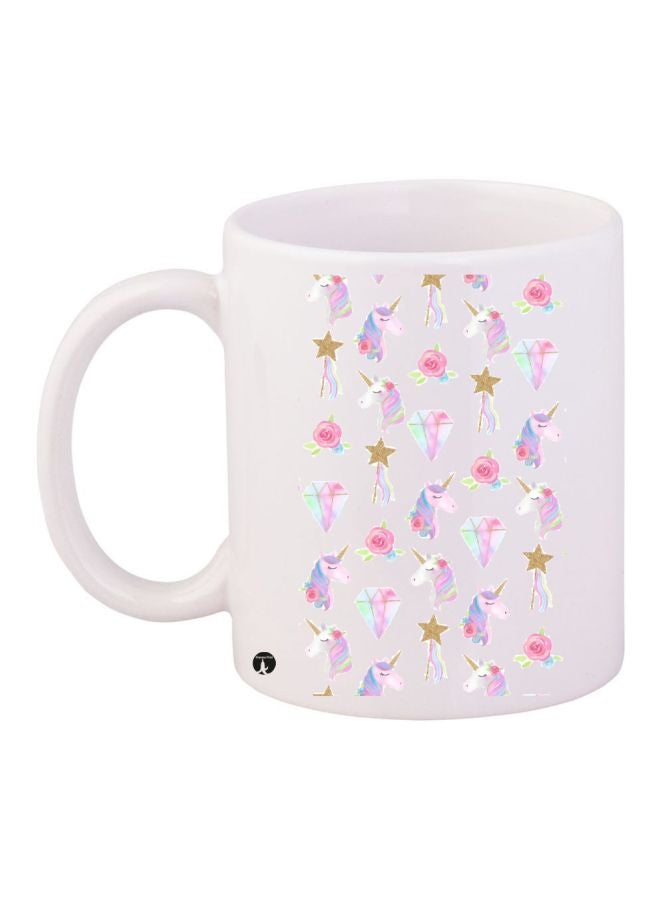 BP Unicorn Printed Coffee Mug White/Pink/Blue