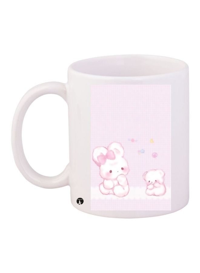 BP Teddy Printed Coffee Mug White/Pink/Yellow