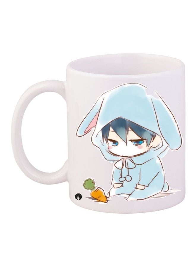 BP Cartoon Printed Coffee Mug White/Blue/Beige