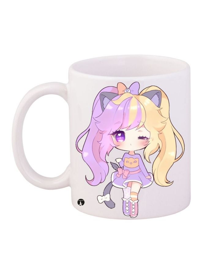 بي بي مج قهوة بطبعة شخصية كارتونية أبيض/ أصفر/ أرجواني