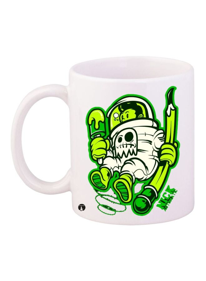 BP Cartoon Printed Coffee Mug White/Green