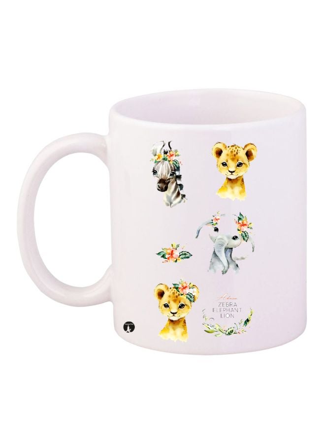 BP Animal Printed Coffee Mug White/Yellow/Black