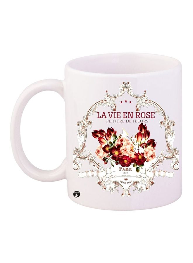 BP La Vie En Rose Printed Coffee Mug White/Red/Beige