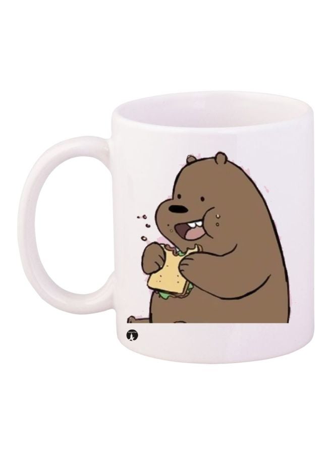 BP Bear Printed Coffee Mug White/Brown/Black