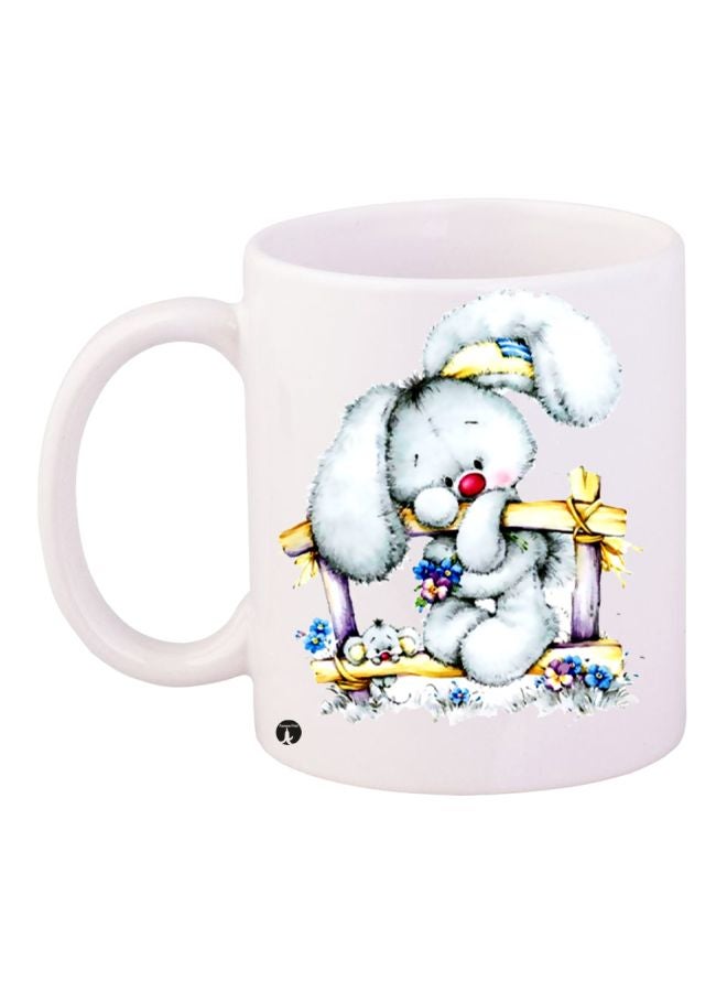 Cartoon Printed Coffee Mug White/Grey/Yellow