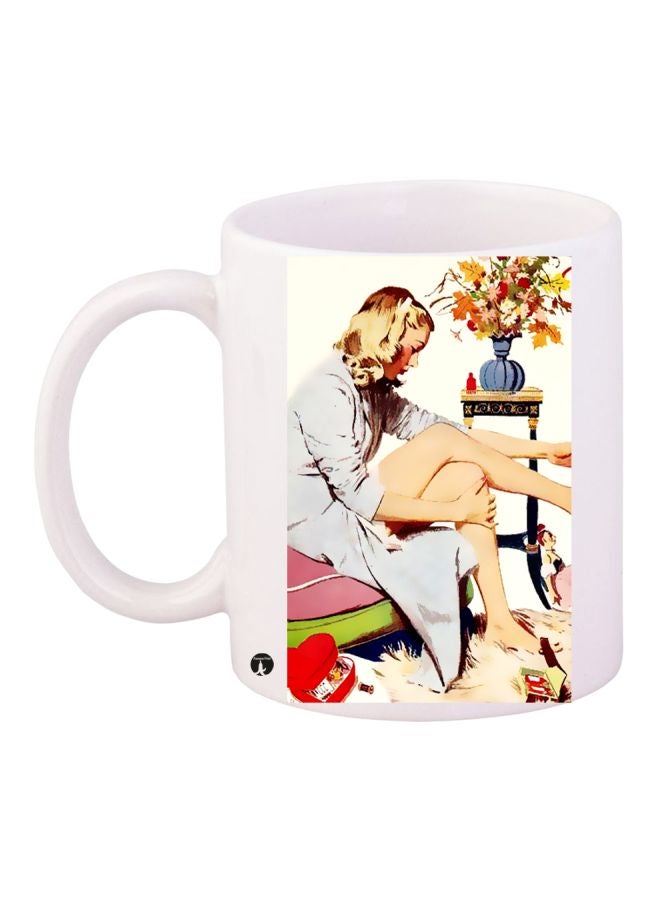 BP Girl Printed Coffee Mug White/Beige/Red