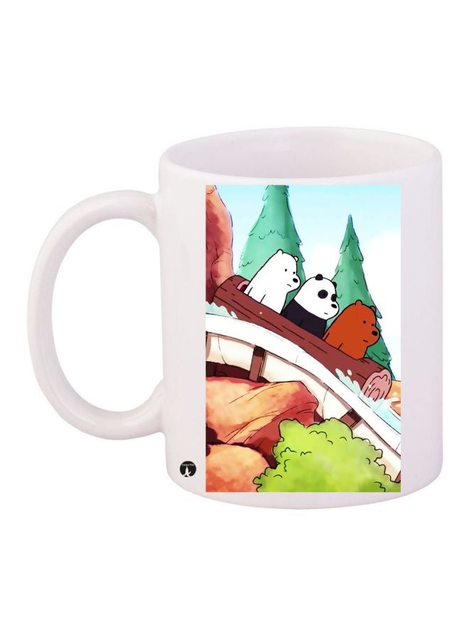 بي بي مج قهوة بطبعة دب باندا أبيض/بني/أخضر