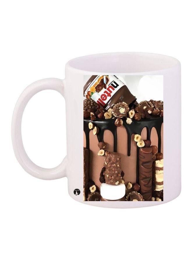 BP Chocolate Cake Printed Coffee Mug White/Brown/Black