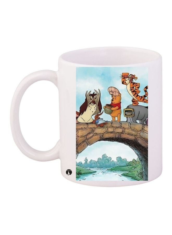 BP Cartoon Printed Coffee Mug White/Blue/Brown