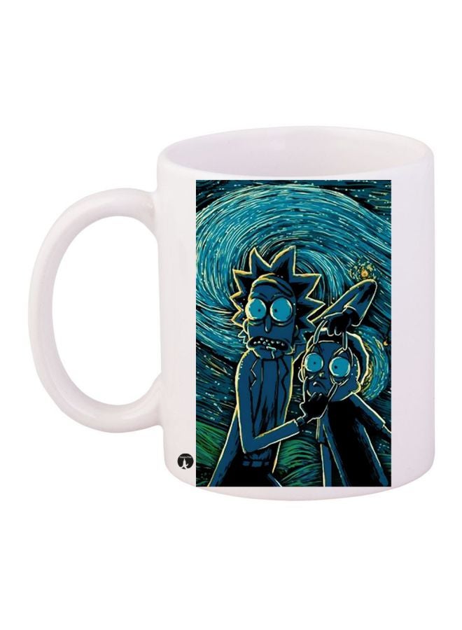 Printed Coffee Mug White/Blue/Black