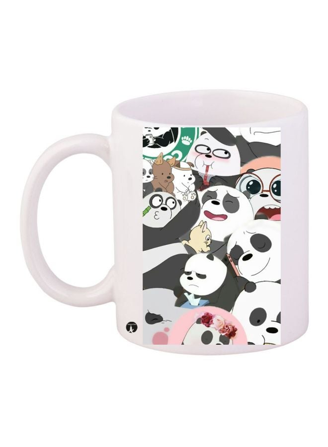 بي بي قدح قهوة مطبوع أبيض/رمادي/أسود