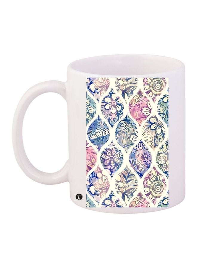 BP Floral Printed Coffee Mug White/Blue/Pink