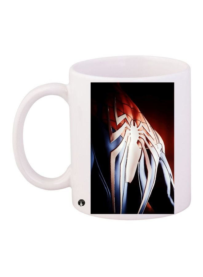 مج قهوة بطبعة سبايدرمان أبيض/أزرق/أحمر