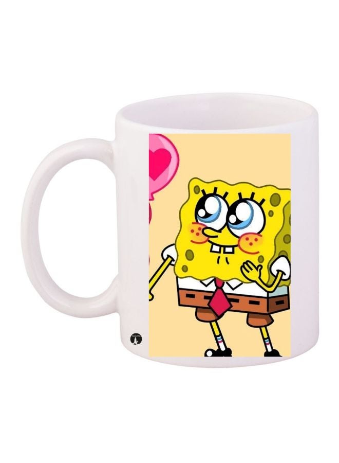 BP Sponge Bob Printed Coffee Mug White/Yellow/Brown
