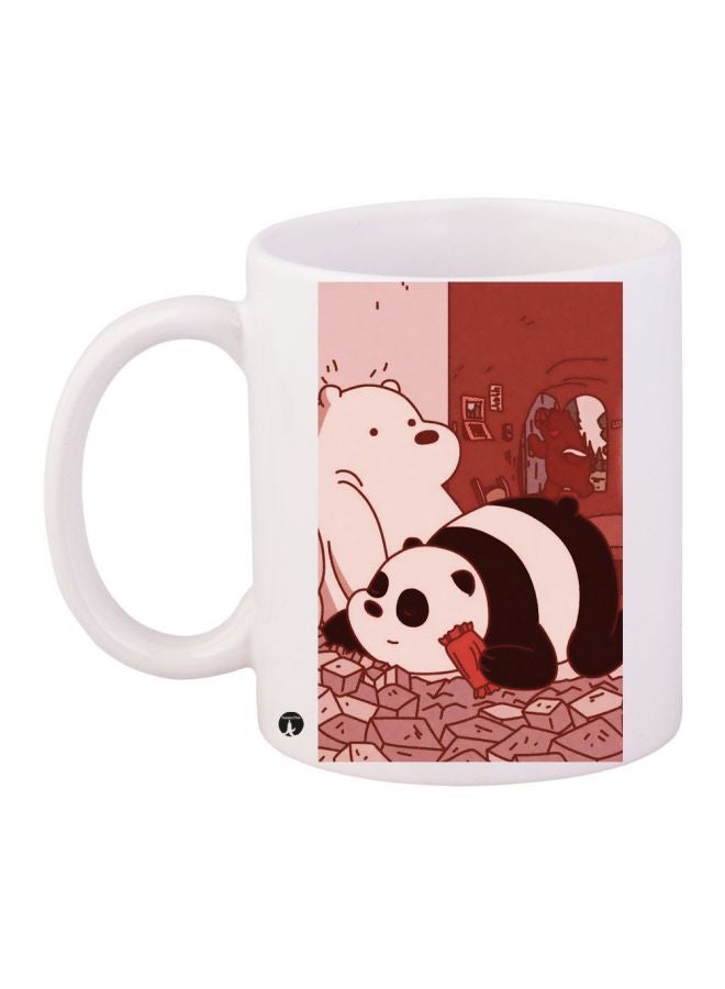 مج قهوة بطبعة مستوحاة من مسلسل الأنمي "We Bare Bears" أبيض/أسود/بني