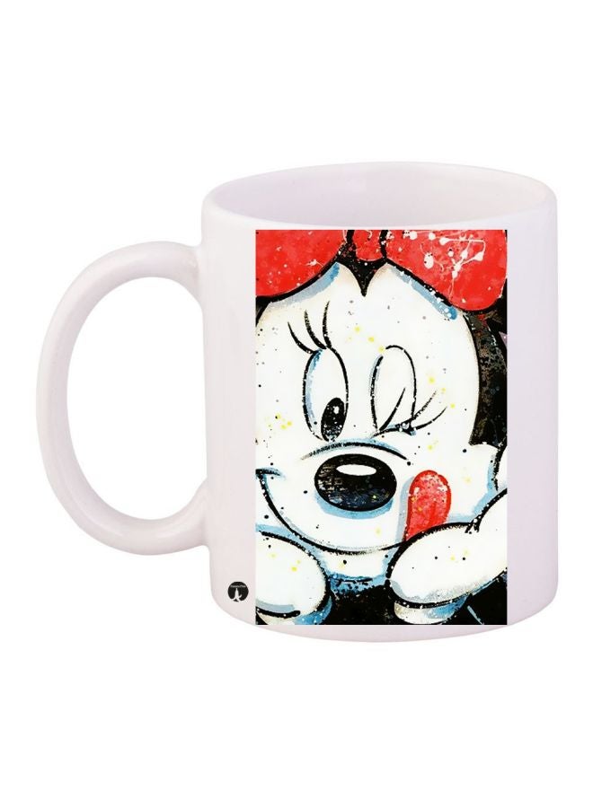 بي بي مج قهوة مطبوع عليه شخصية ميني ماوس أبيض/أسود/أحمر