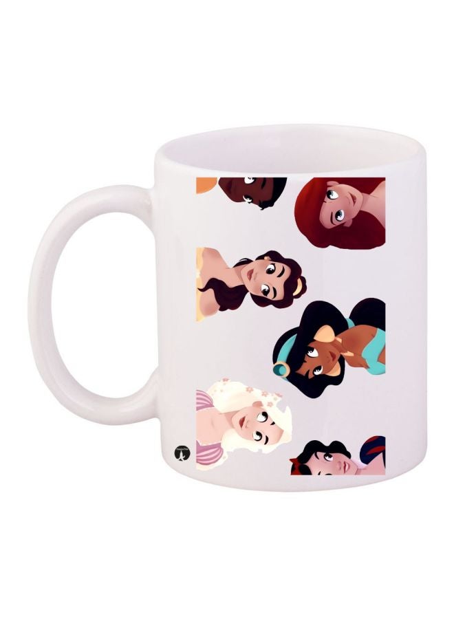 BP Disney Princesses Printed Coffee Mug White/Brown/Green