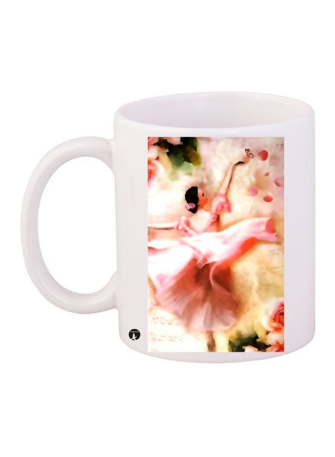 BP Cartoon Printed Coffee Mug White/Pink/Beige