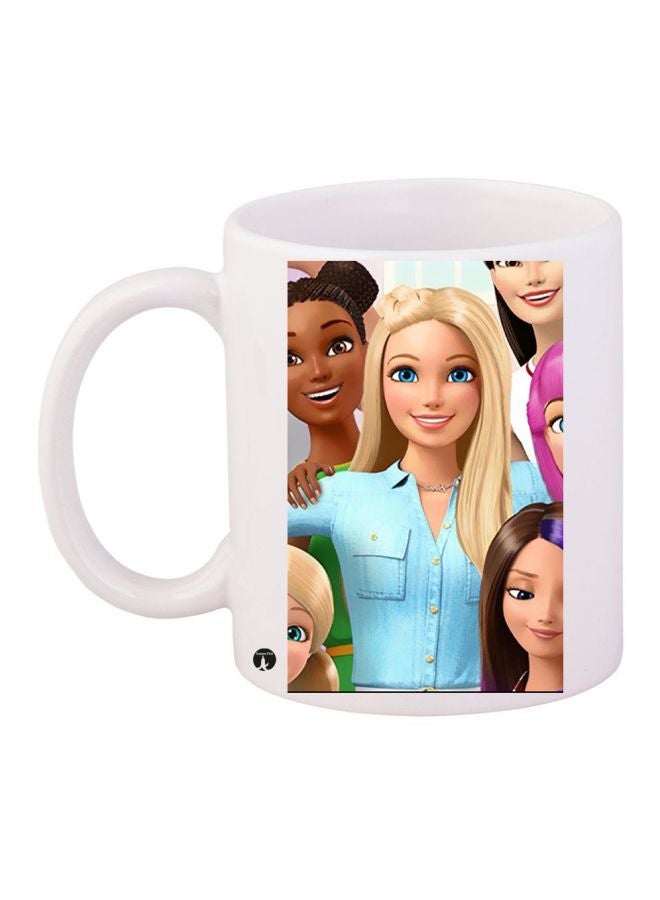 BP Barbie Printed Coffee Mug White/Blue/Brown