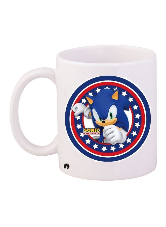Sonic Printed Coffee Mug White/Blue/Red
