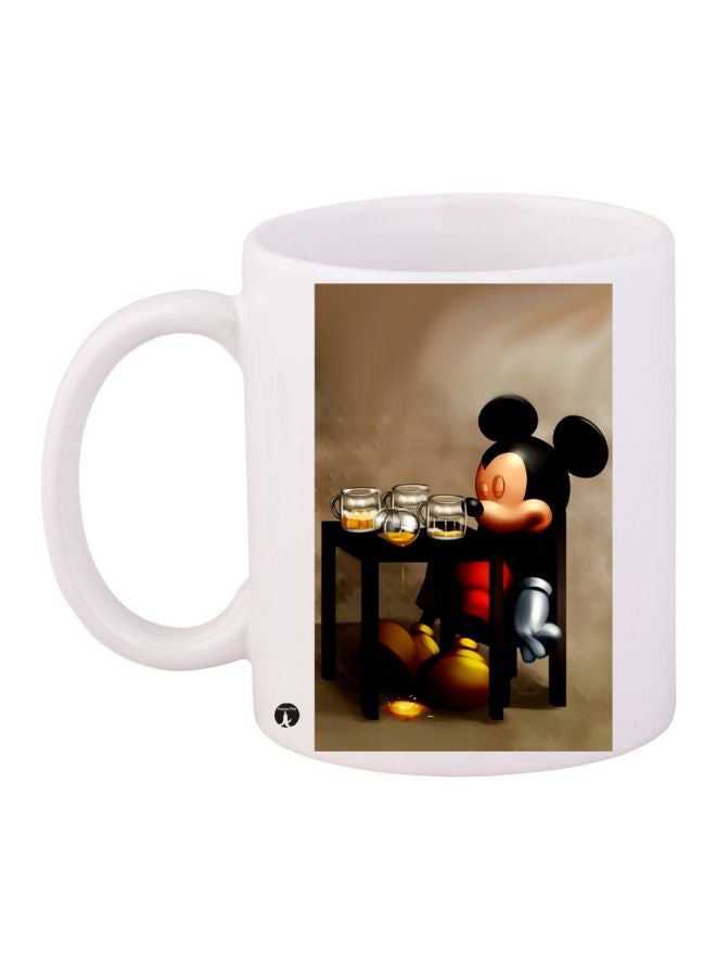 BP Mickey Mouse Printed Coffee Mug White/Beige/Black
